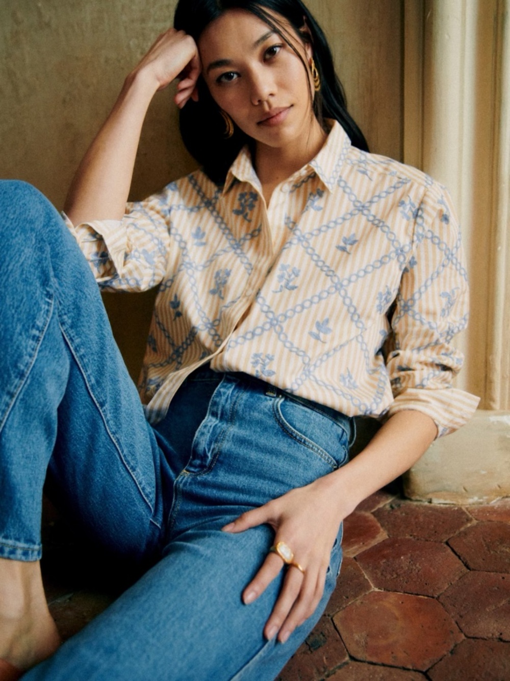Sezane Maxy Shirt - Sézane X Lucia Vergara - Size 2